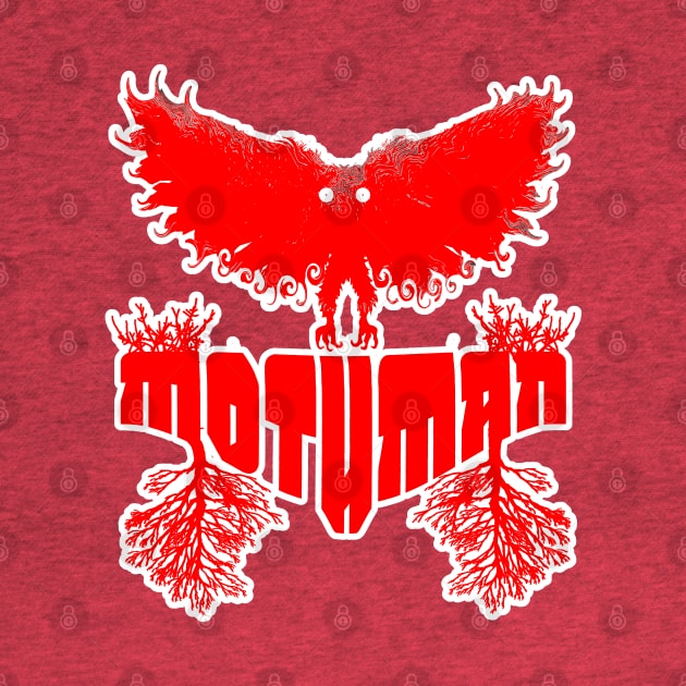 Mothman West Virginia Wing Humanoid Moth Retro Vintage  Red by National Cryptid Society